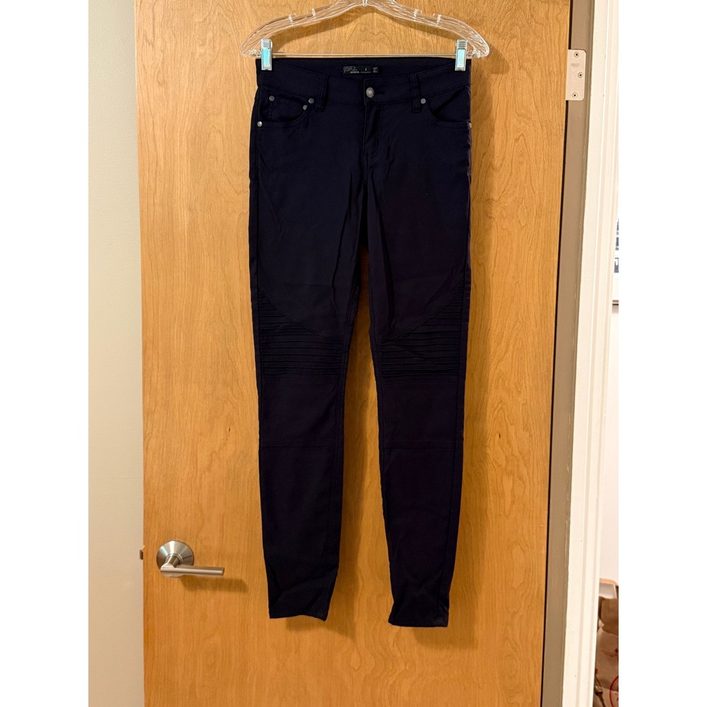 Prana Brenna Moto Skinny Pants Black Women's Size‎ 4